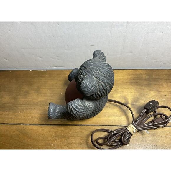 Vintage Teddy Bear Light 7 Inch Bronze and Amber Art Glass Light - Picture 6 of 12